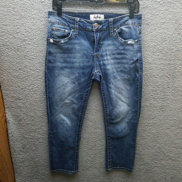 Daytrip Women's 28 Virgo Blue Cropped Bootcut Jeans 31.75" 24.25" 9" - Picture 1 of 12